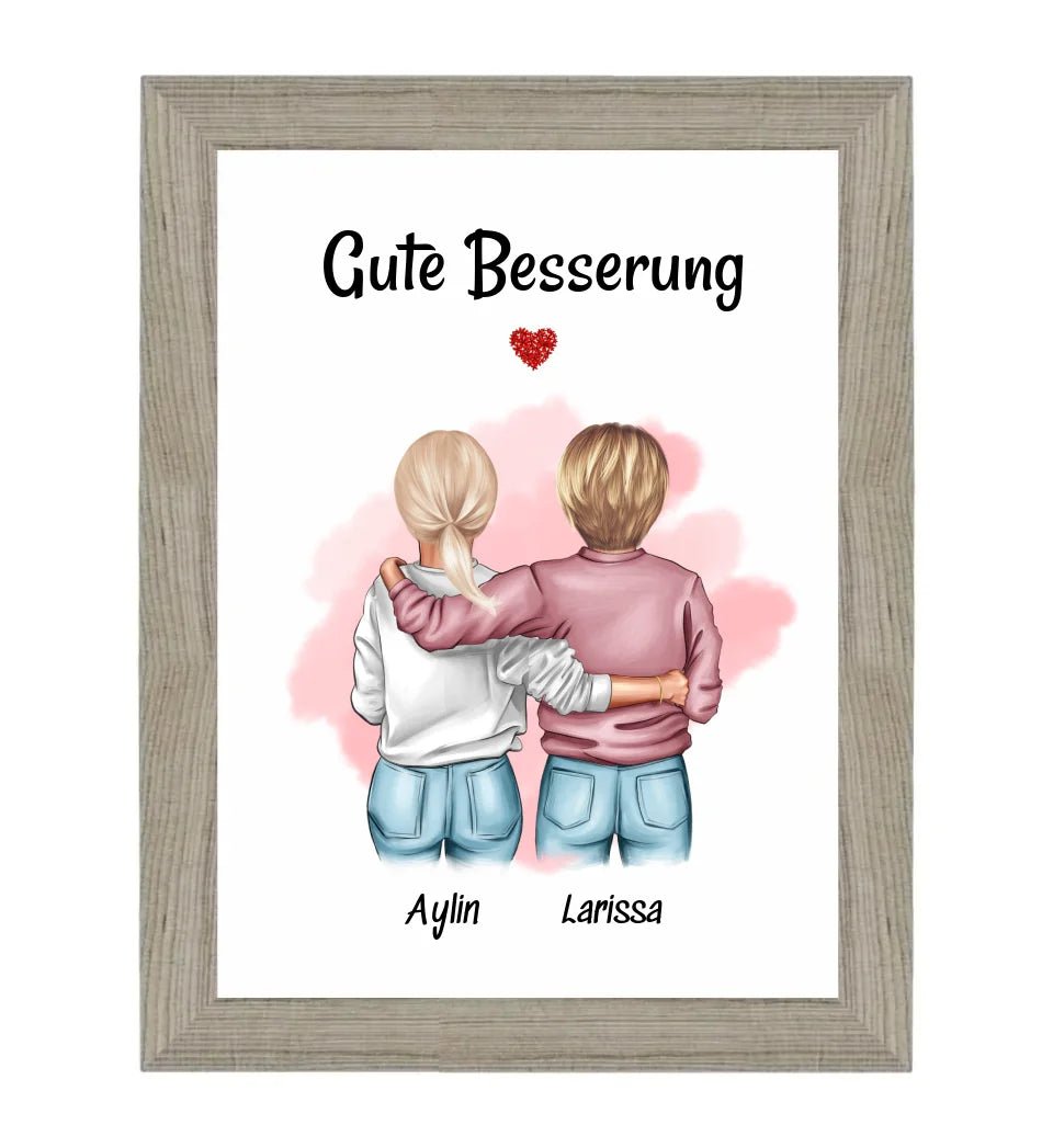 Beste Freundin Gute Besserung Bild Geschenk personalisiert - Cantty