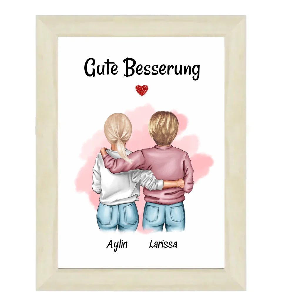 Beste Freundin Gute Besserung Bild Geschenk personalisiert - Cantty