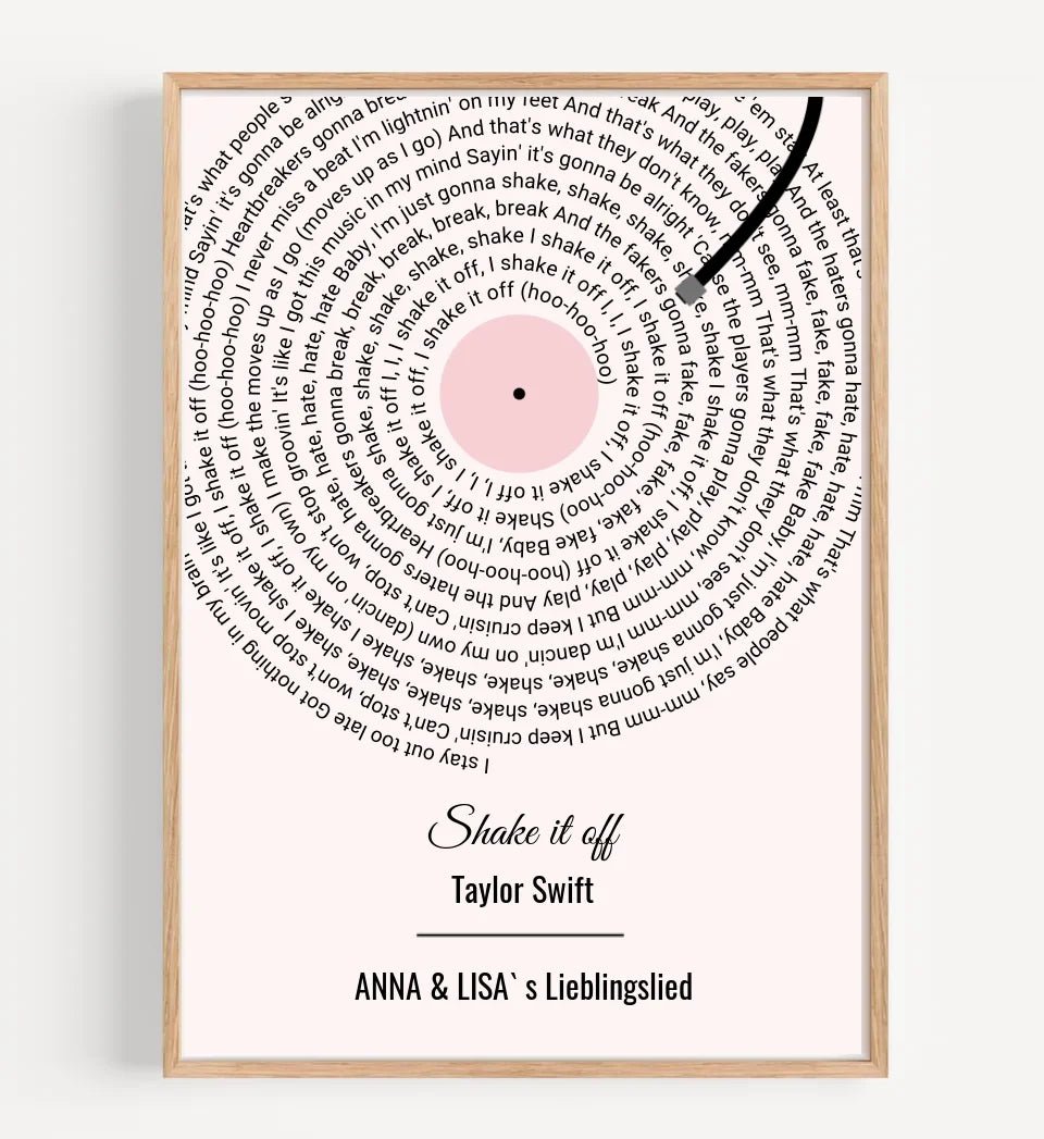 Beste Freundin Lieblingslied Songtext Geschenk Poster personalisierbar - Cantty