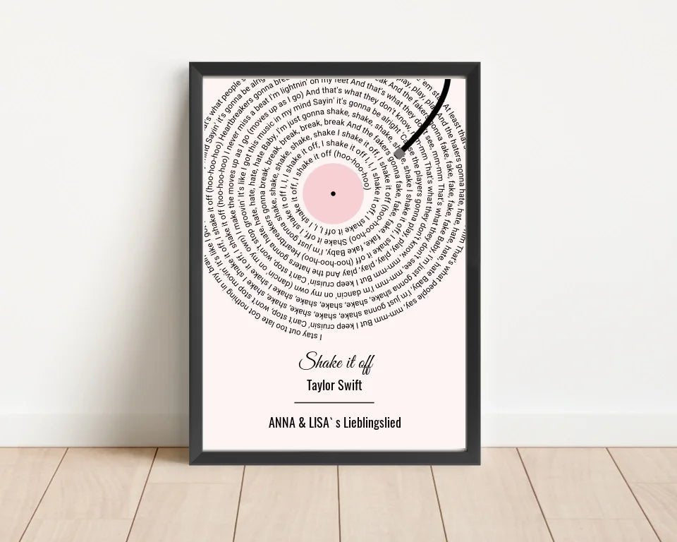 Beste Freundin Lieblingslied Songtext Geschenk Poster personalisierbar - Cantty