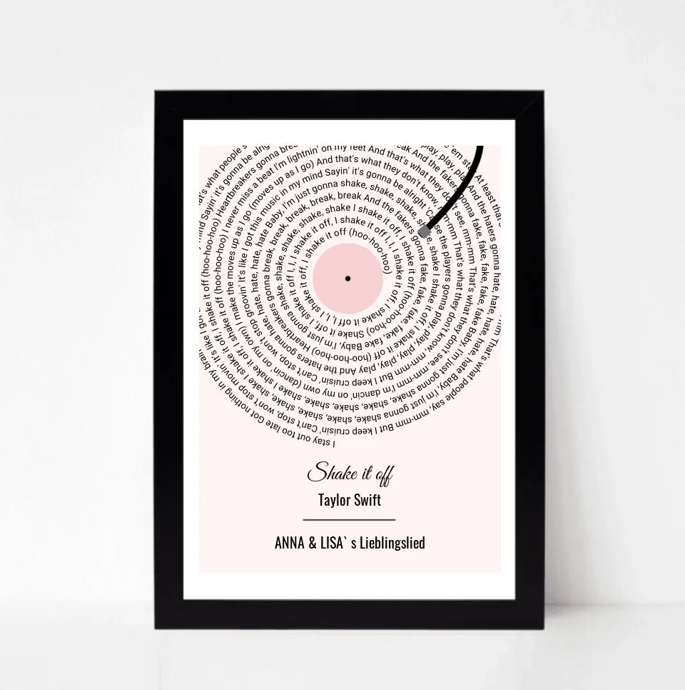 Beste Freundin Lieblingslied Songtext Geschenk Poster personalisierbar - Cantty