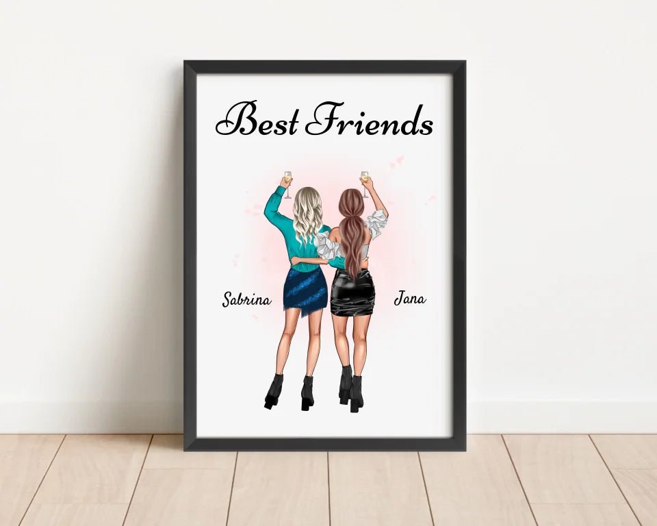 Beste Freundin Poster Geschenk personalisiert - Cantty