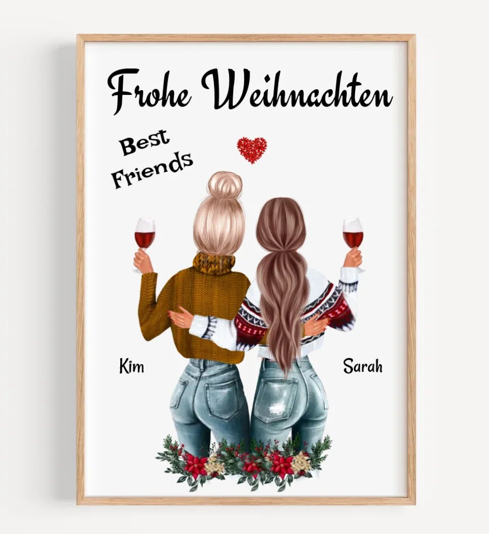 Beste Freundin Poster Weihnachtsgeschenk - Cantty