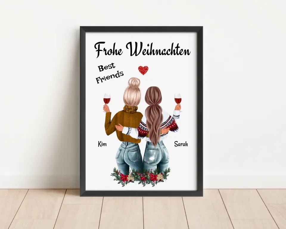 Beste Freundin Poster Weihnachtsgeschenk - Cantty