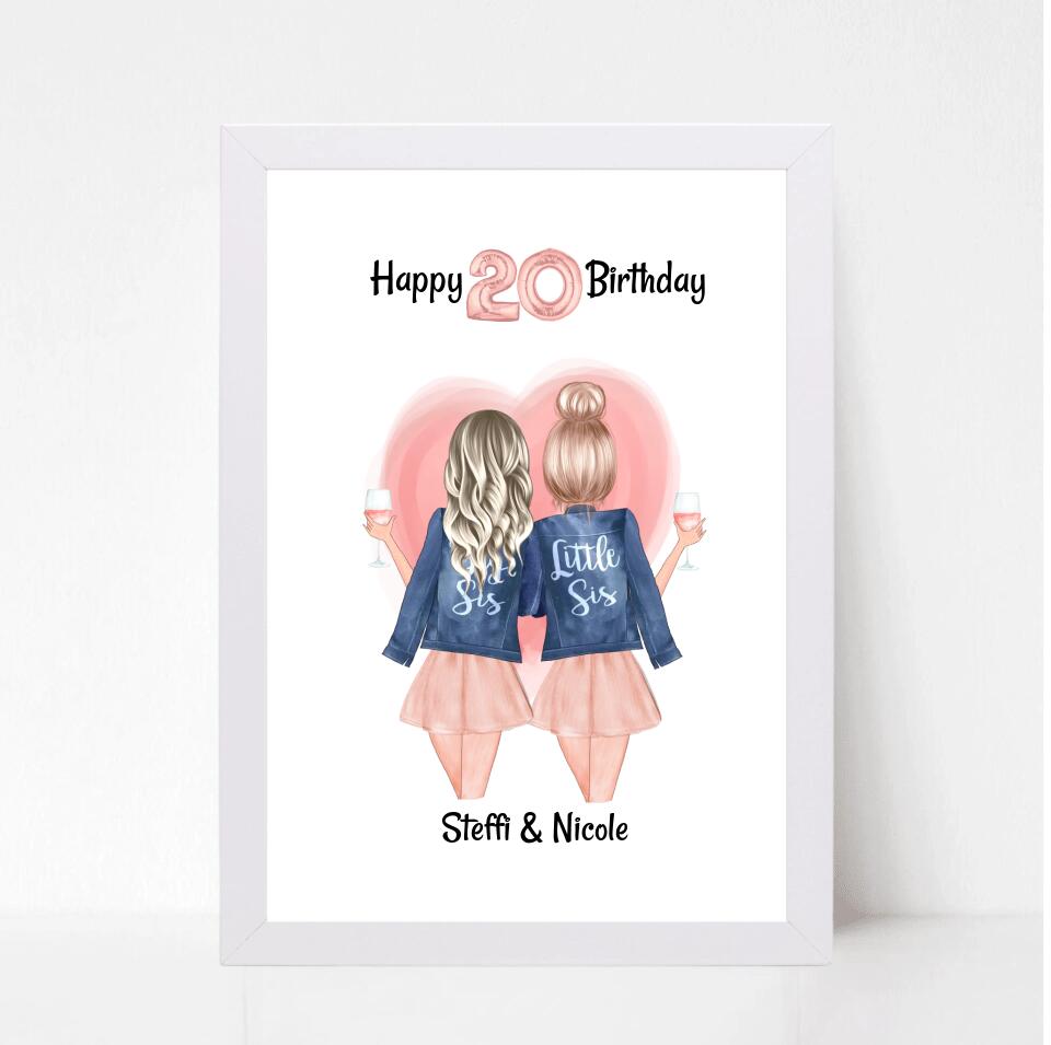 Beste Freundin & Schwester Geburtstag Geschenk Poster - Cantty