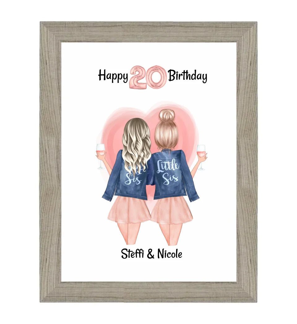 Beste Freundin & Schwester Geburtstag Geschenk Poster - Cantty