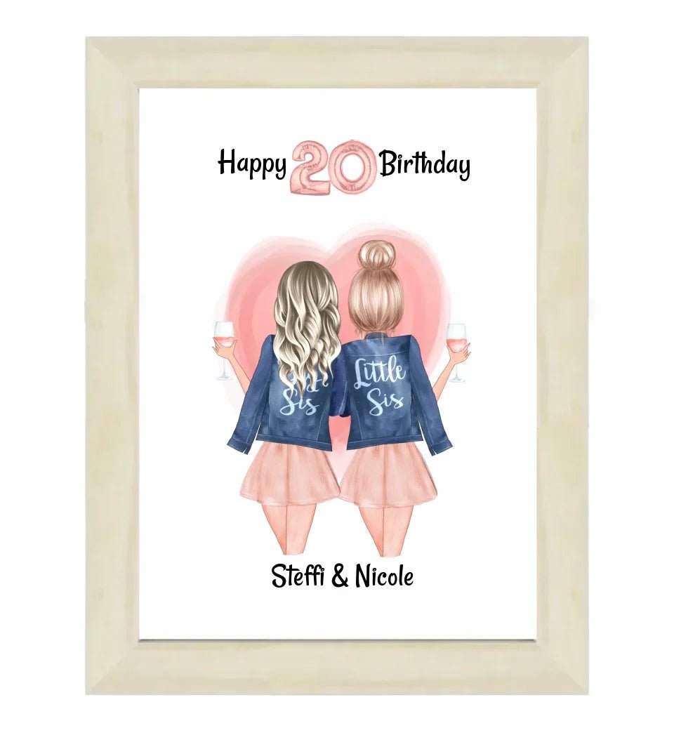 Beste Freundin & Schwester Geburtstag Geschenk Poster - Cantty