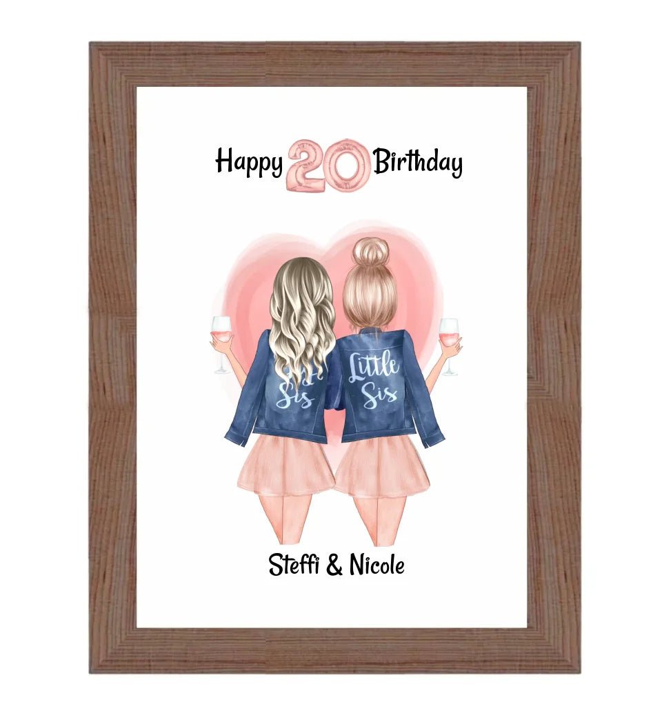 Beste Freundin & Schwester Geburtstag Geschenk Poster - Cantty