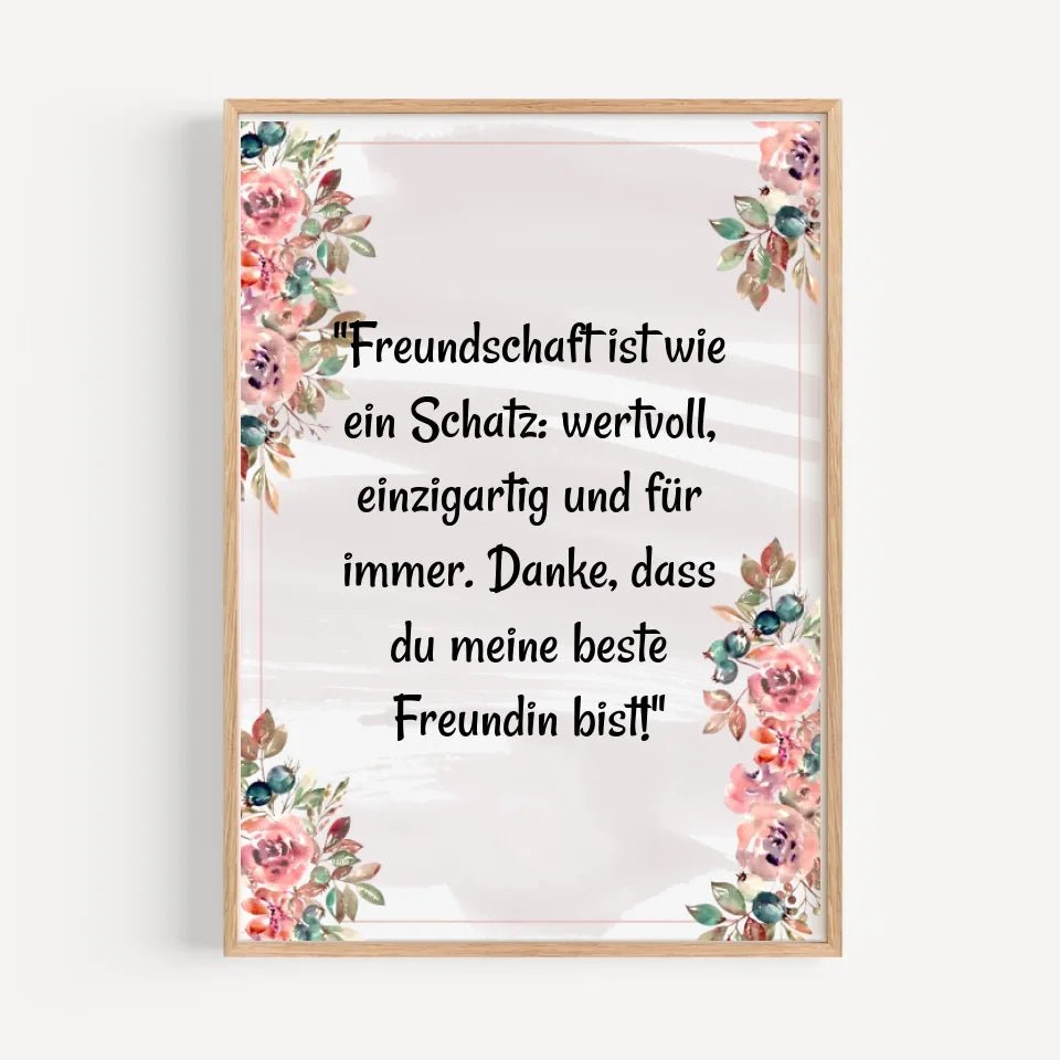 Beste Freundin Spruch Poster Geschenk selber gestalten - Cantty