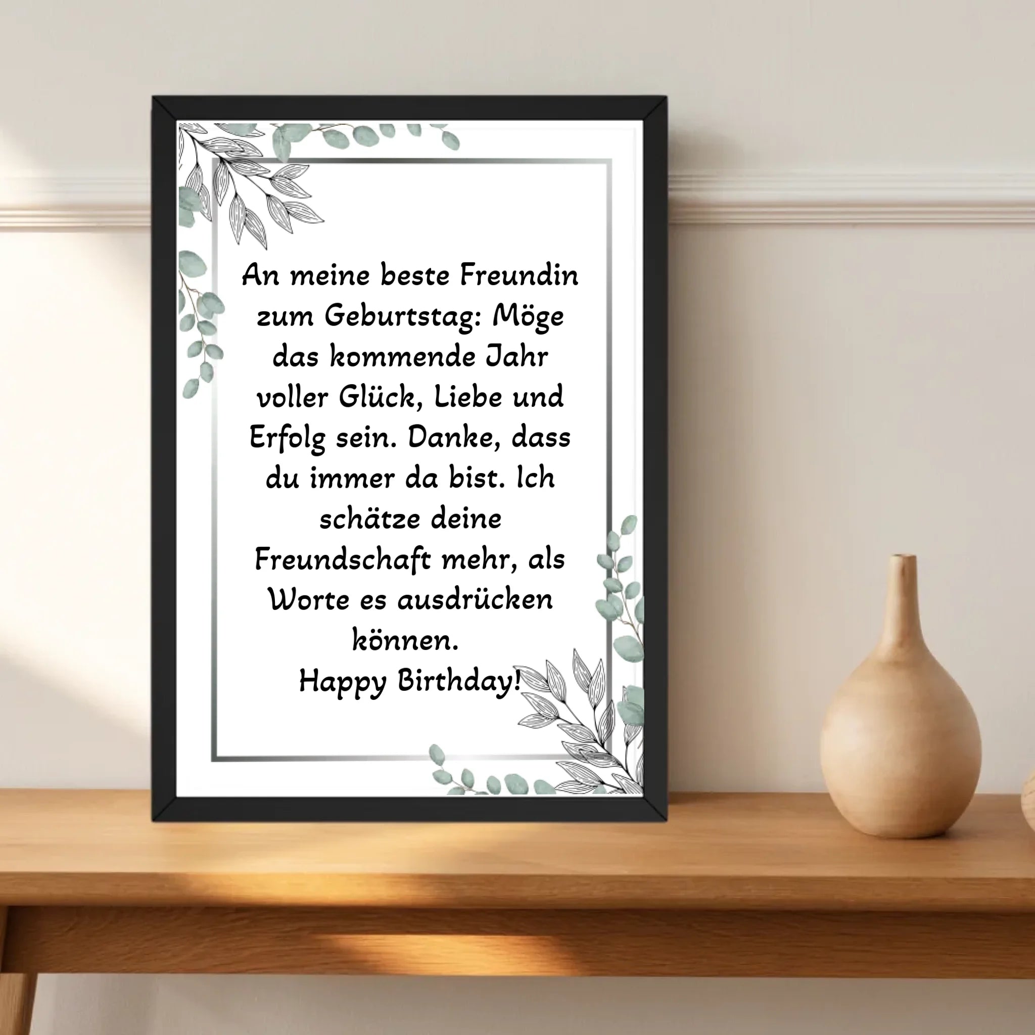 Beste Freundin Spruch zum Geburtstag Poster Geschenk - Cantty