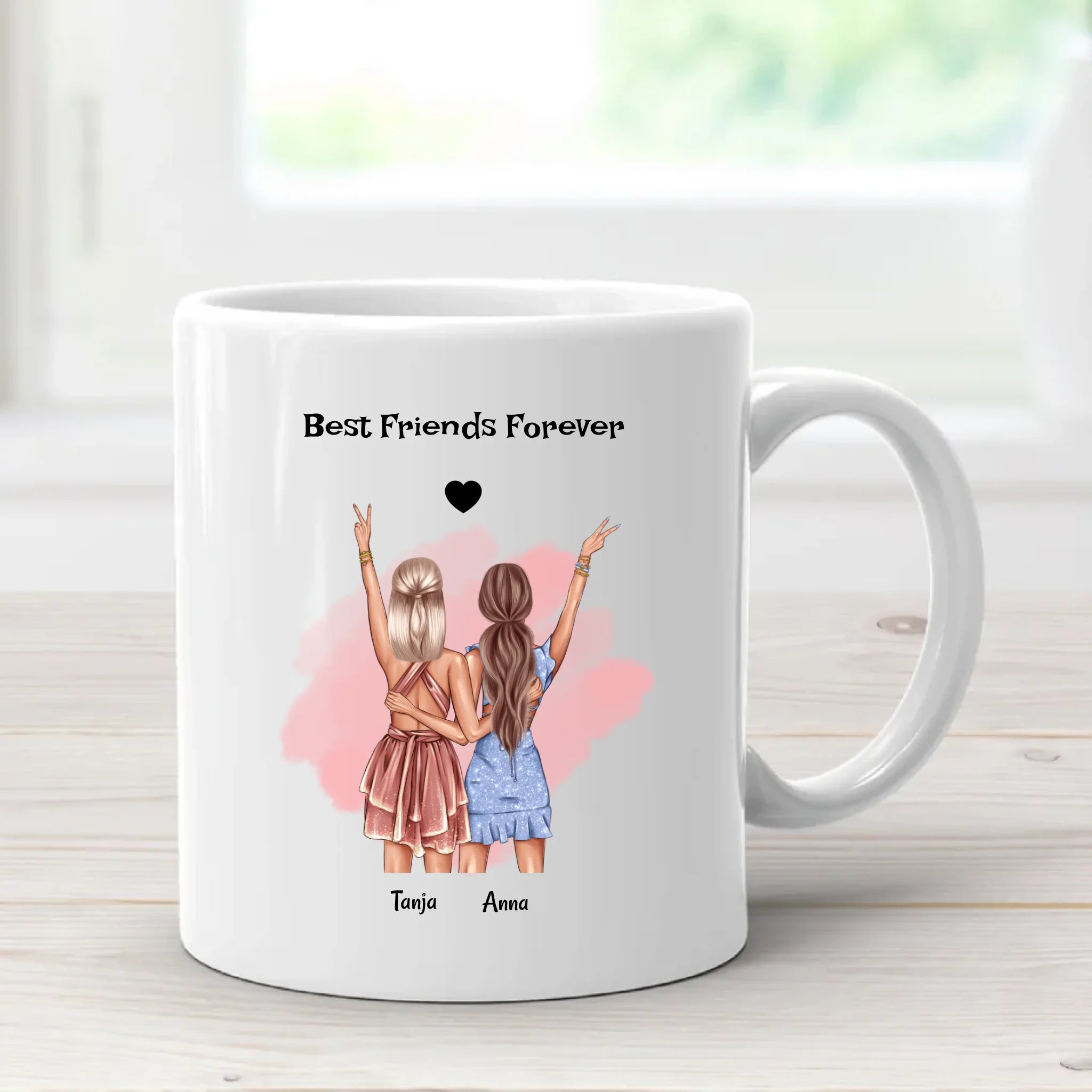 Beste Freundin Tasse für 2 Personen Geschenk personalisiert - Cantty