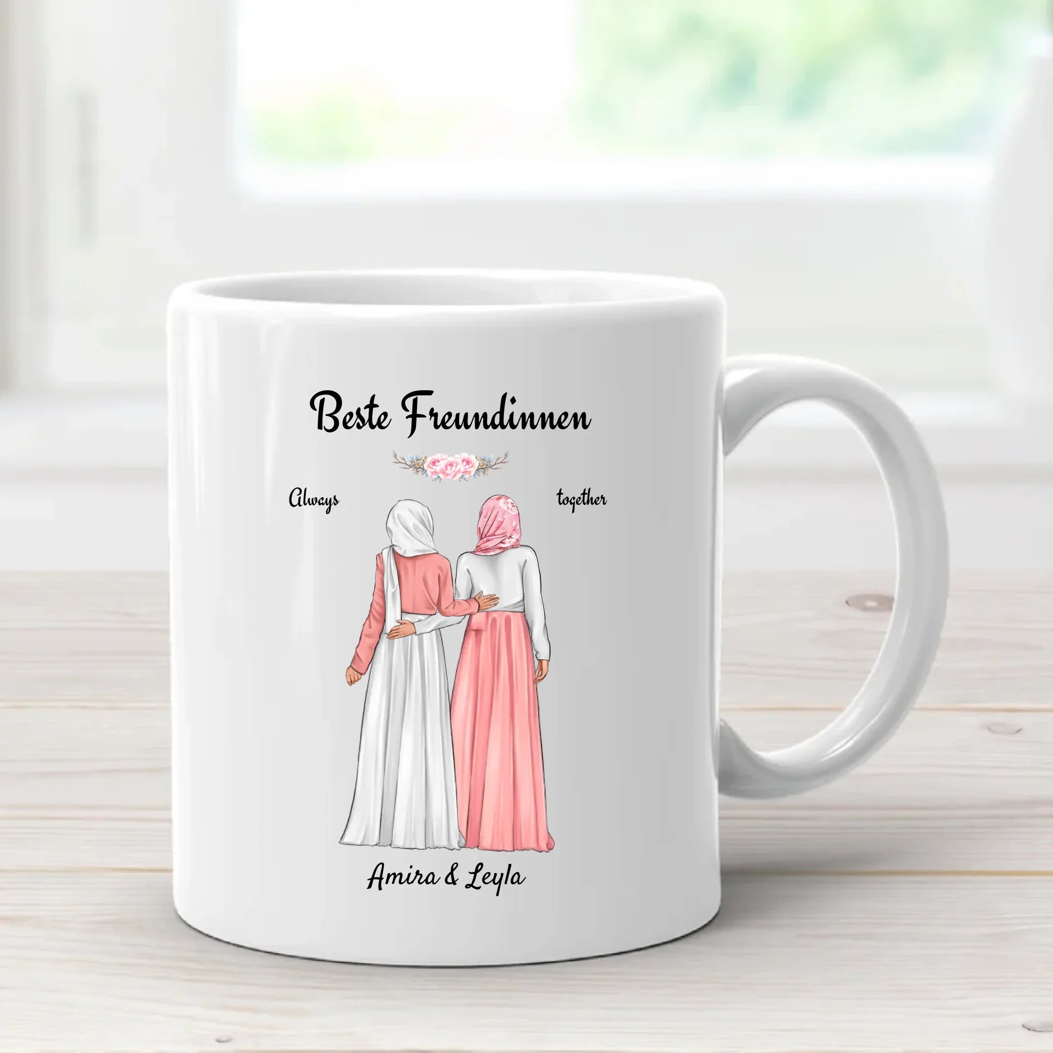 Beste Freundin Tasse mit muslimischer Kleidung Kopftuch Burqa Hijab - Cantty