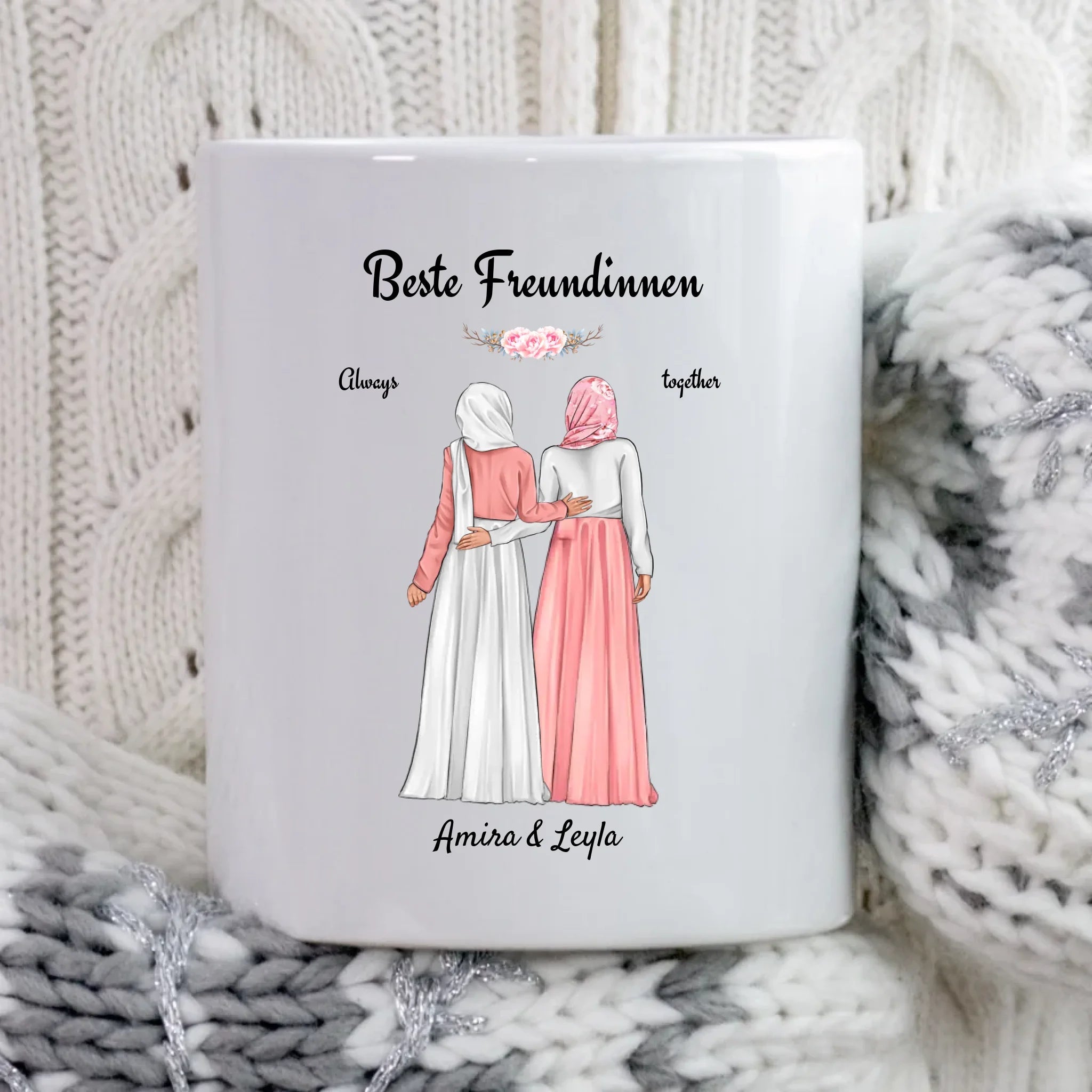 Beste Freundin Tasse mit muslimischer Kleidung Kopftuch Burqa Hijab - Cantty