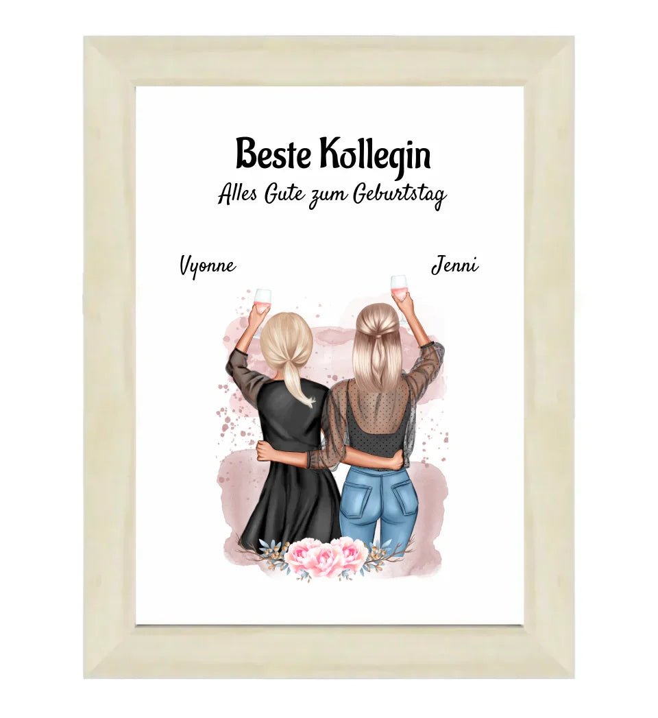 Beste Kollegin Geschenk Poster personlisiert - Cantty