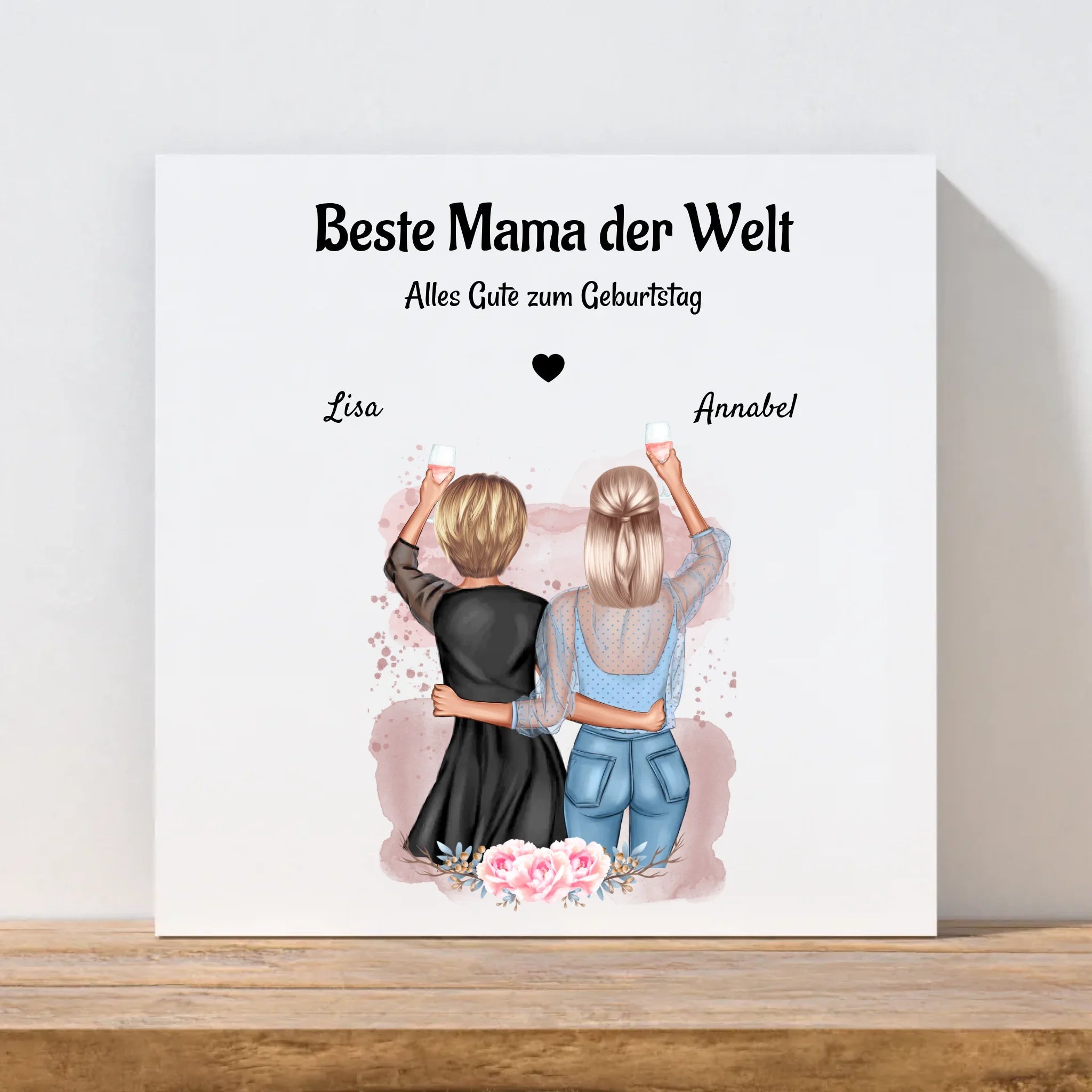 Beste Mama Leinwandbild mit Tochter - Cantty