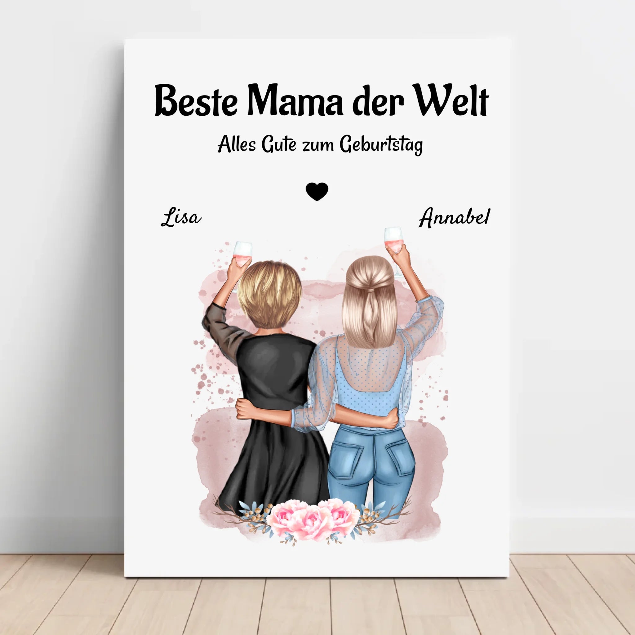 Beste Mama Leinwandbild mit Tochter - Cantty