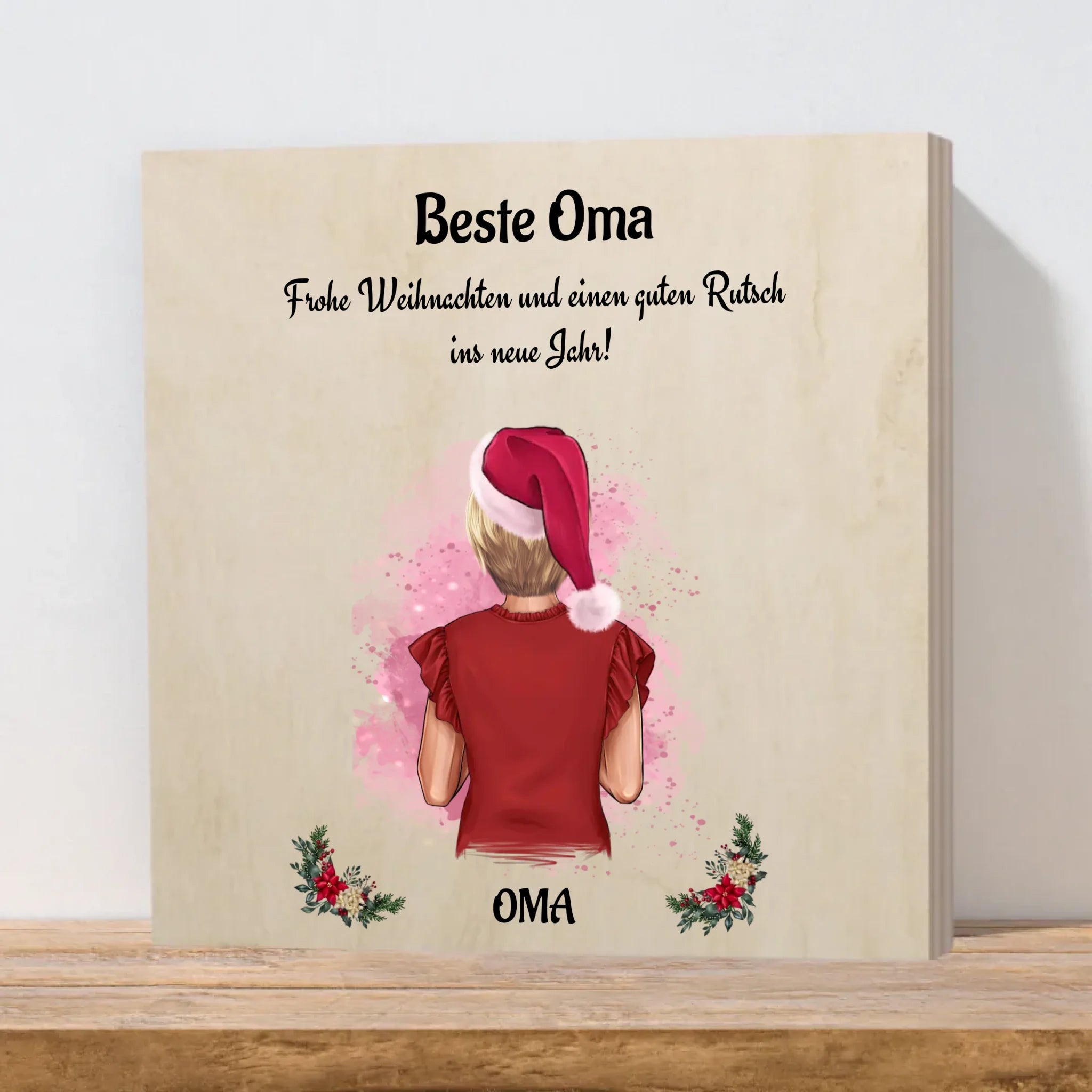 Beste Oma Echtholz Bild Geschenk Weihnachten - Cantty