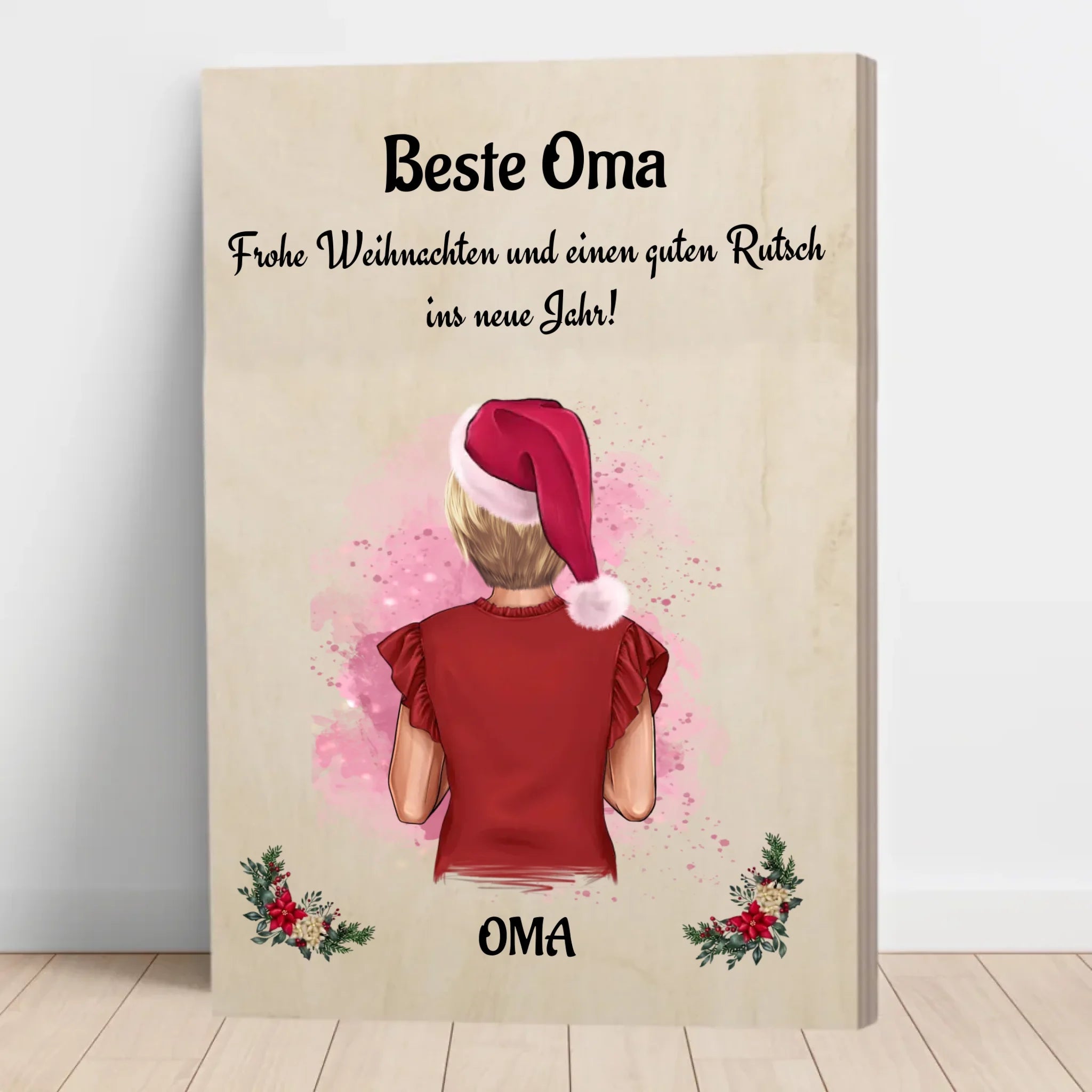 Beste Oma Echtholz Bild Geschenk Weihnachten - Cantty