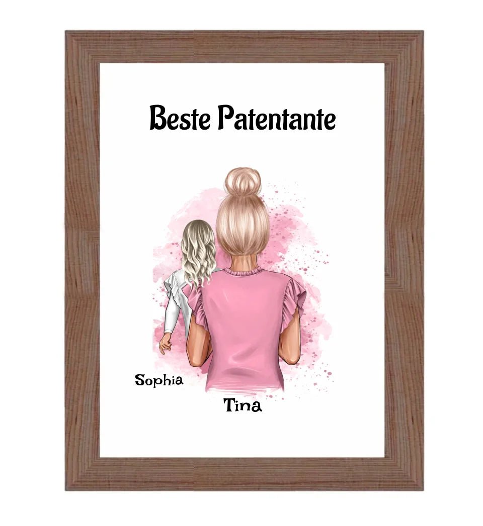 Beste Patentante Poster Geschenk personalisiert - Cantty