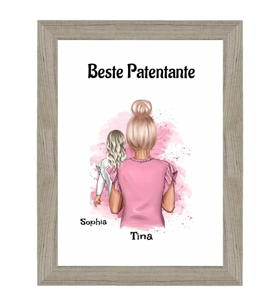 Beste Patentante Poster Geschenk personalisiert - Cantty