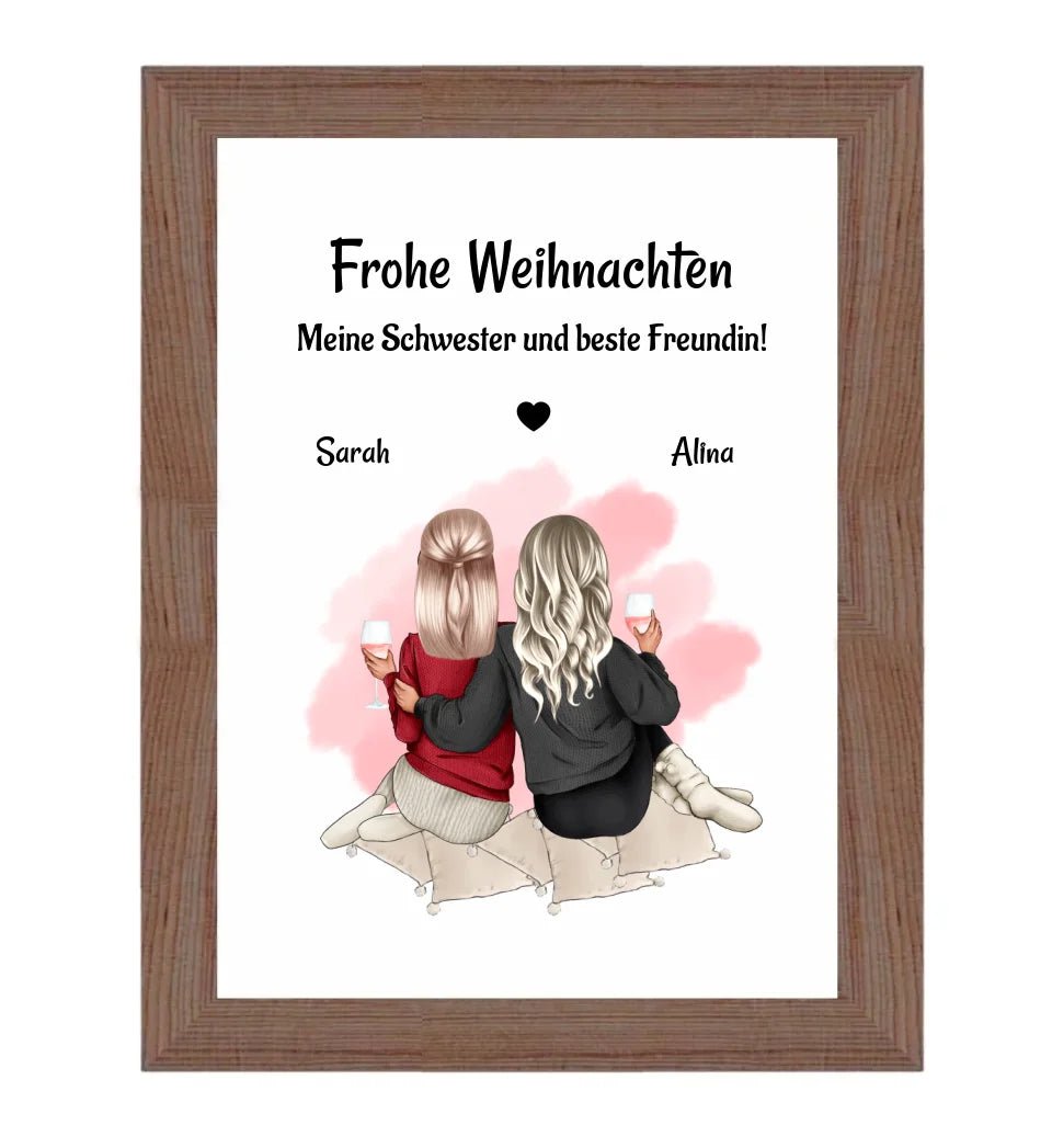 Beste Schwester Posterdruck Weihnachtsgeschenk - Cantty