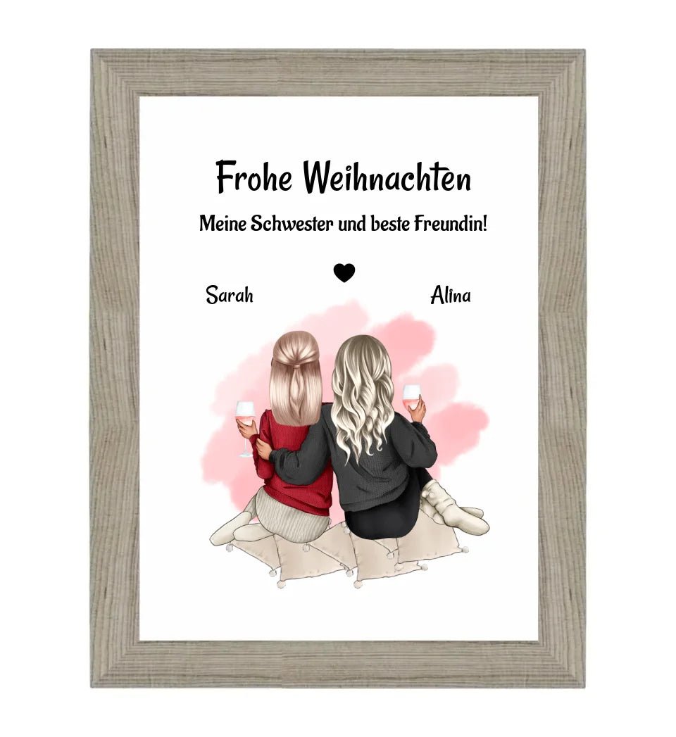 Beste Schwester Posterdruck Weihnachtsgeschenk - Cantty