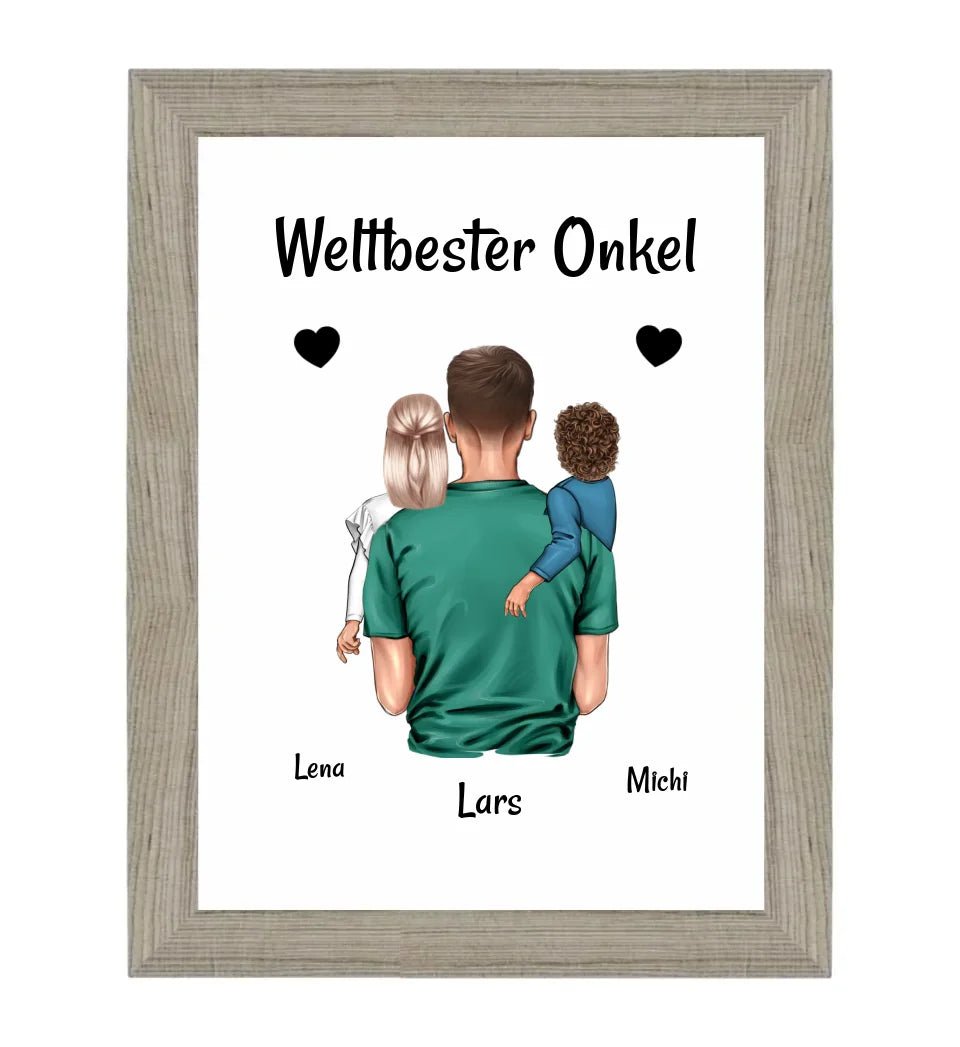 Bester Onkel Poster Geschenk personalisiert - Cantty