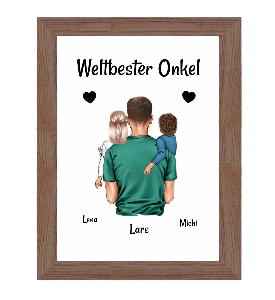 Bester Onkel Poster Geschenk personalisiert - Cantty