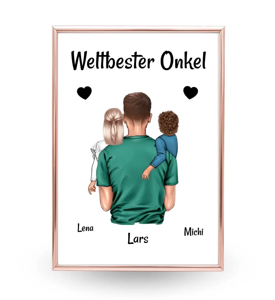 Bester Onkel Poster Geschenk personalisiert - Cantty