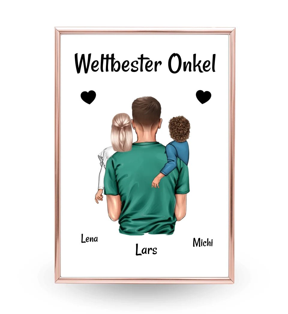 Bester Onkel Poster Geschenk personalisiert - Cantty