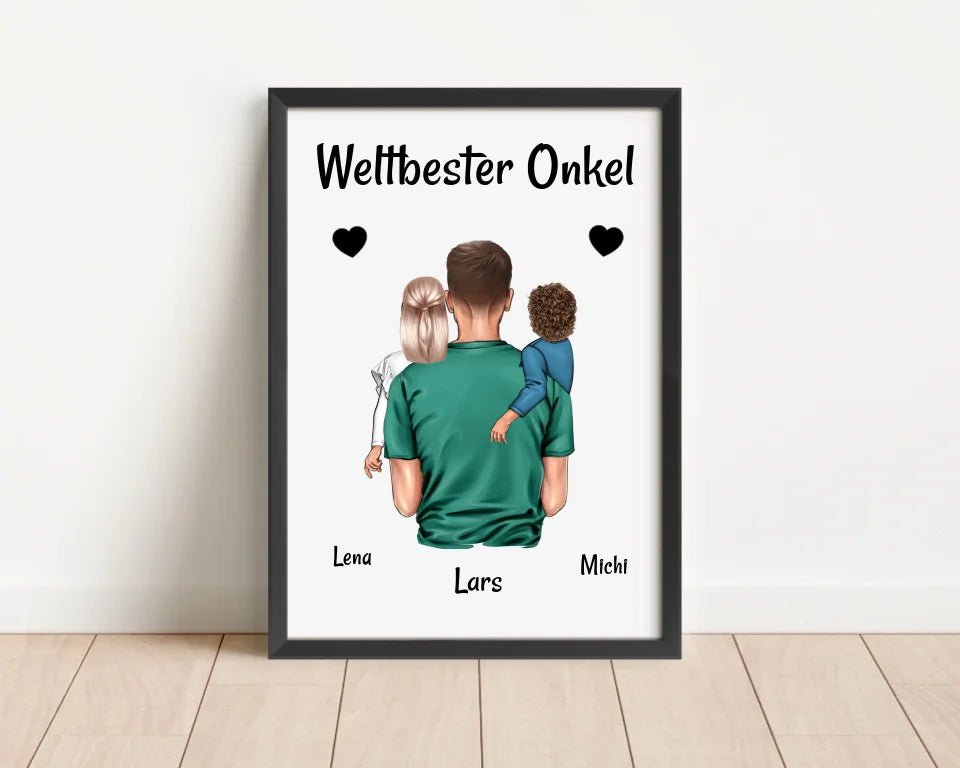 Bester Onkel Poster Geschenk personalisiert - Cantty