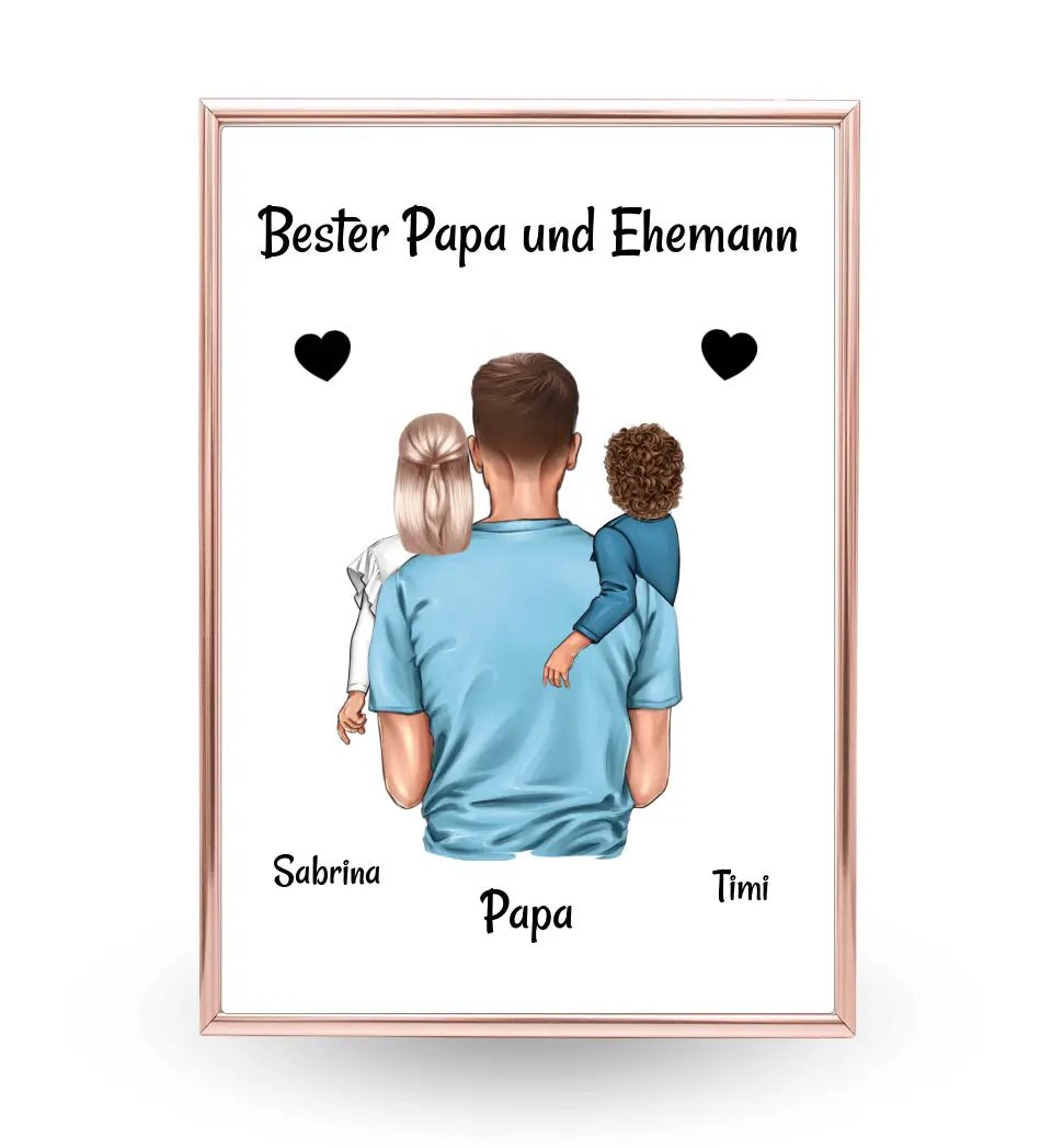 Bester Papa und Ehemann Bild Geschenk personalisiert - Cantty