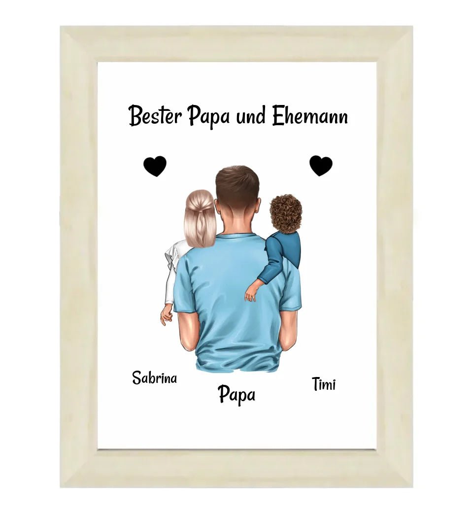 Bester Papa und Ehemann Bild Geschenk personalisiert - Cantty