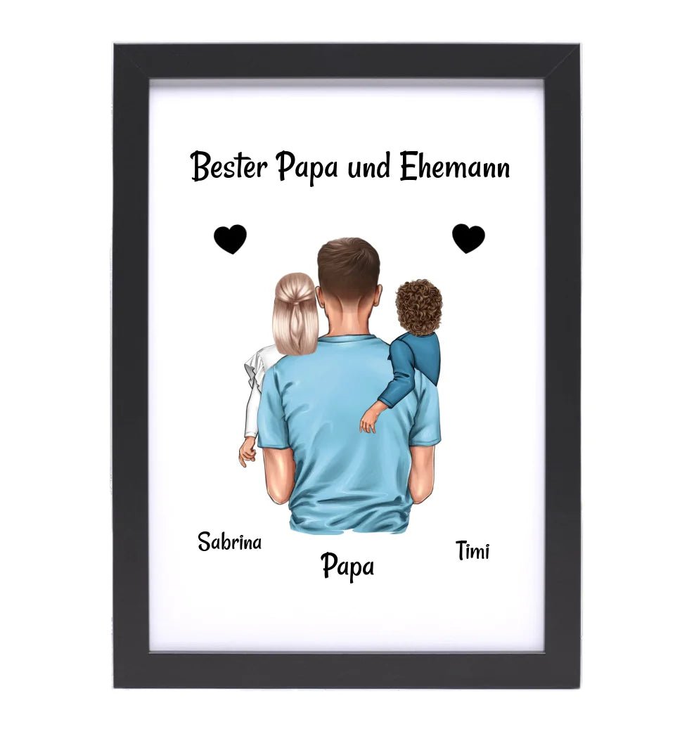 Bester Papa und Ehemann Bild Geschenk personalisiert - Cantty