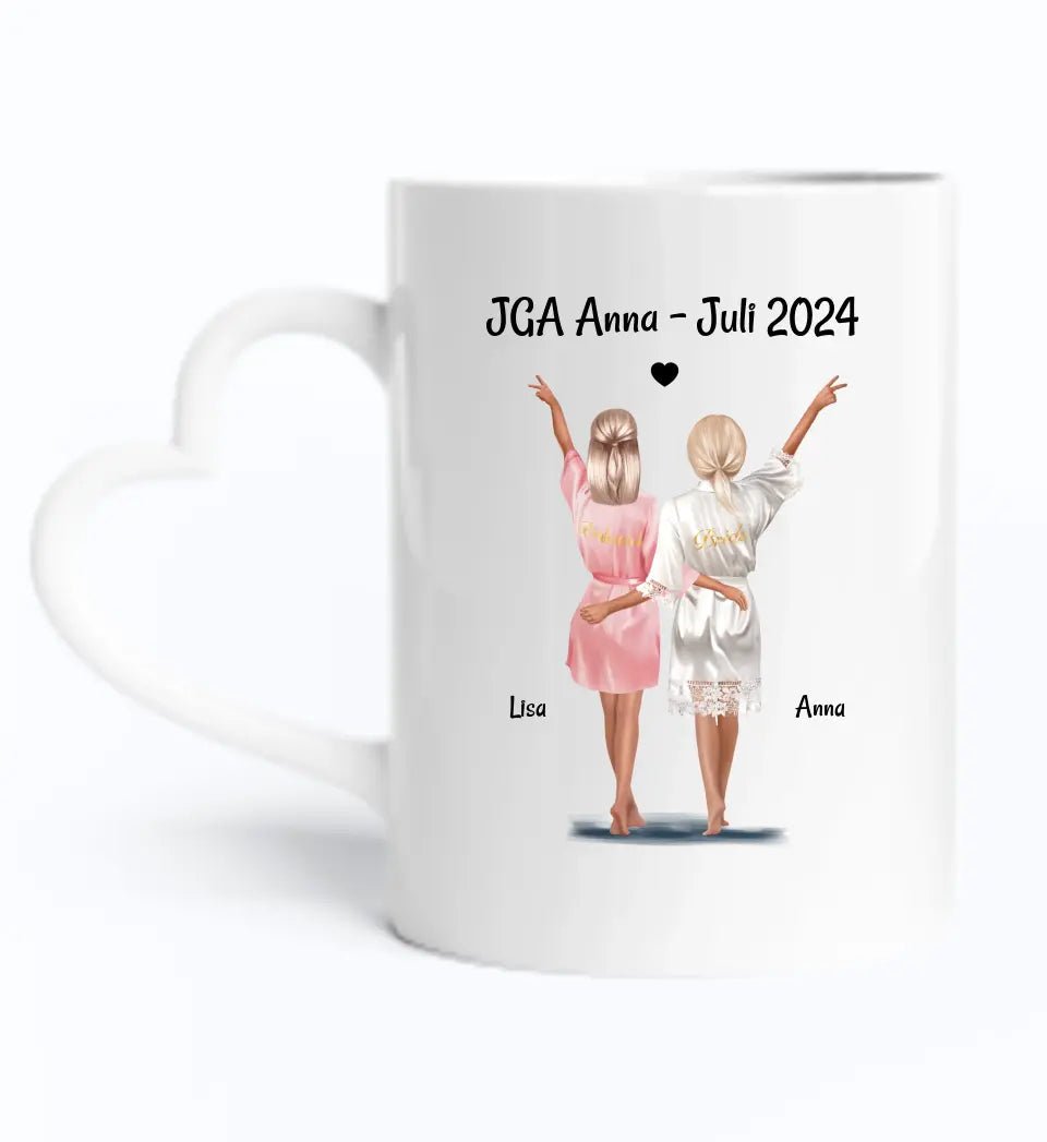 Braut & Brautjungfer Tasse JGA Geschenk personalisiert - Cantty