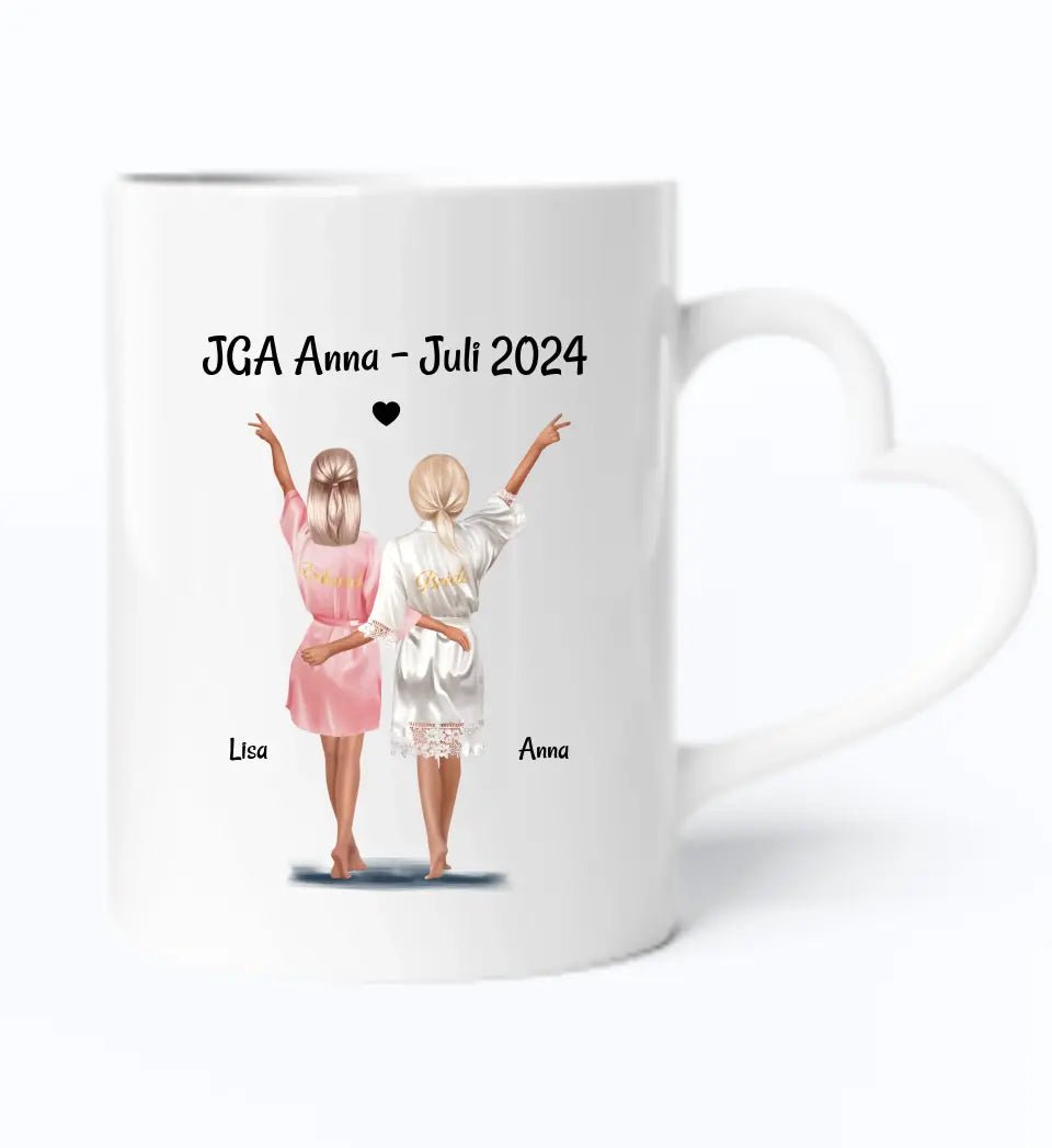 Braut & Brautjungfer Tasse JGA Geschenk personalisiert - Cantty