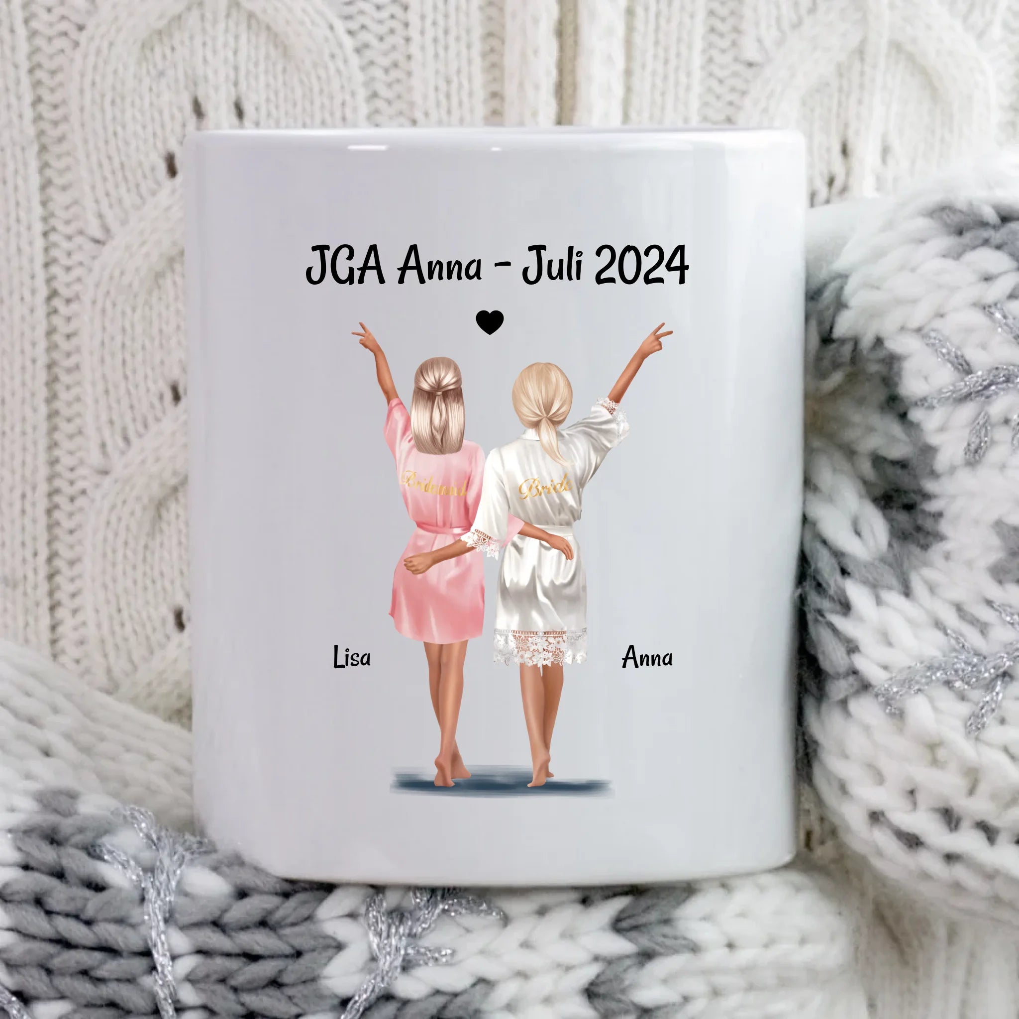 Braut & Brautjungfer Tasse JGA Geschenk personalisiert - Cantty