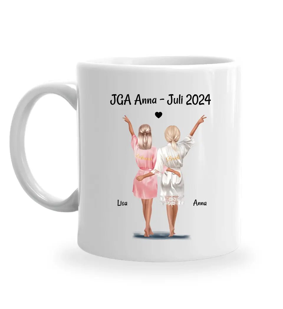 Braut & Brautjungfer Tasse JGA Geschenk personalisiert - Cantty