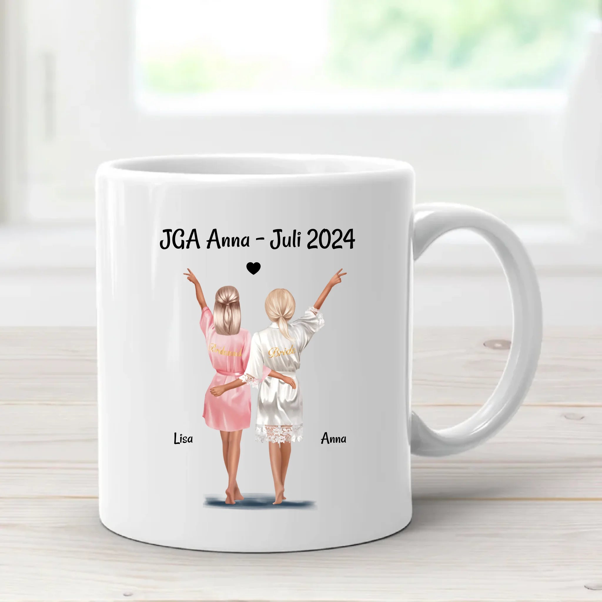 Braut & Brautjungfer Tasse JGA Geschenk personalisiert - Cantty