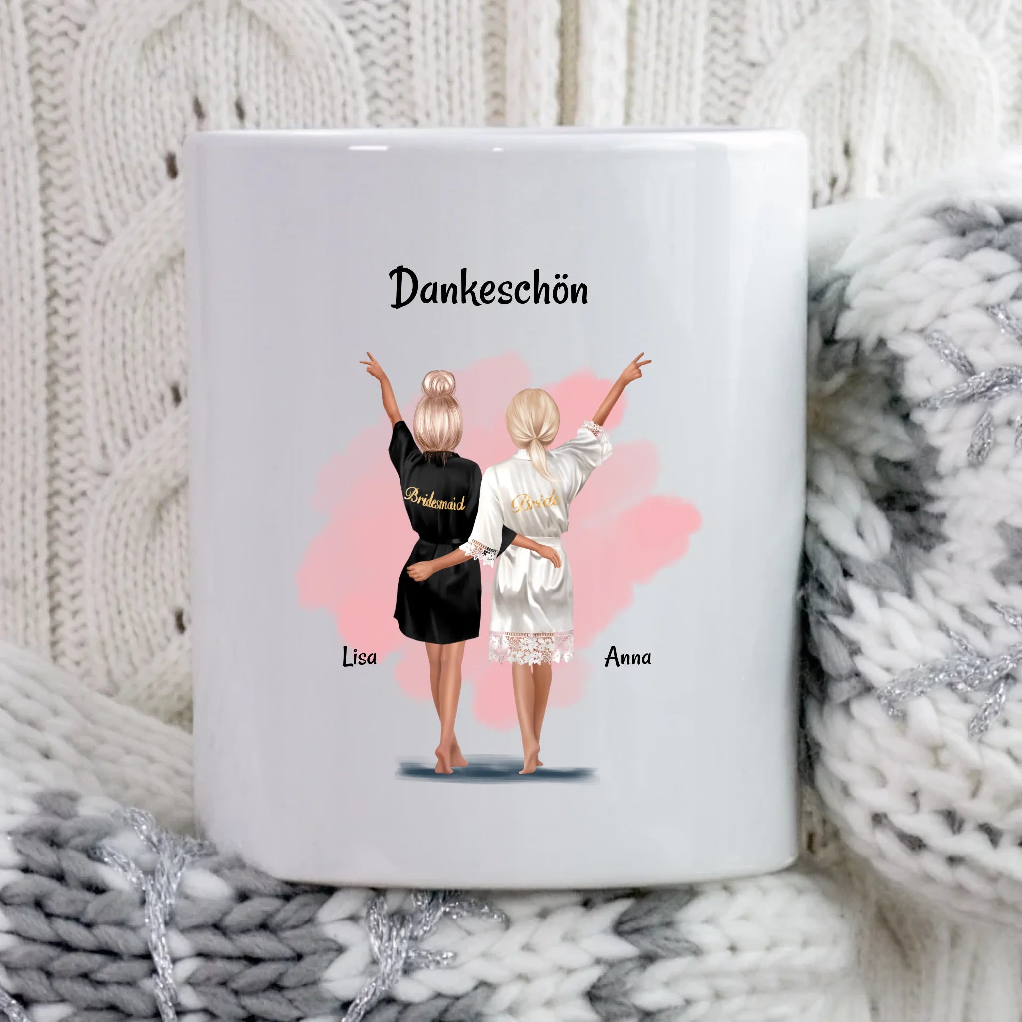 Brautjungfer Danke sagen Tasse Geschenk personalisiert - Cantty