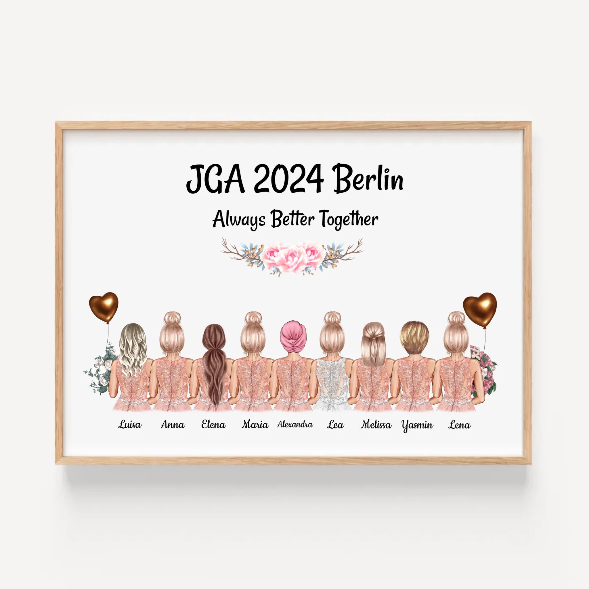 Brautjungfern Braut Junggesellinnanabschied 9 Personen Poster - Cantty