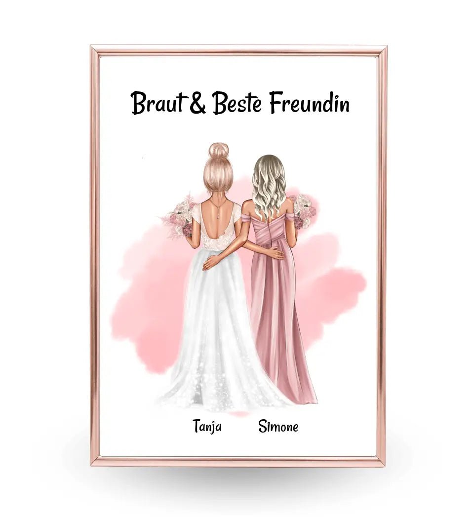 Brautjungfern Geschenk Bild an Braut personalisiert - Cantty
