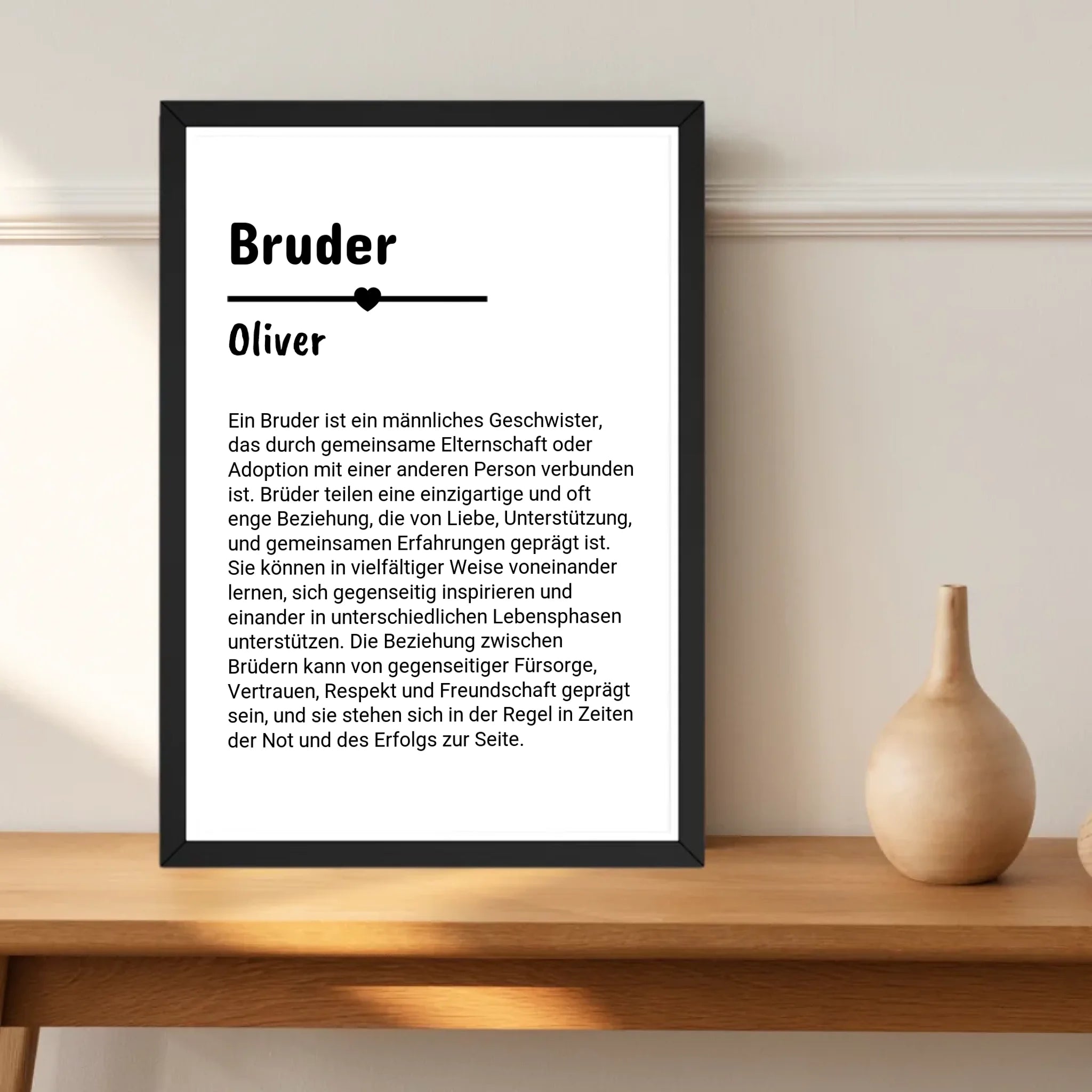 Bruder Definition Geschenk Poster personalisiert - Cantty