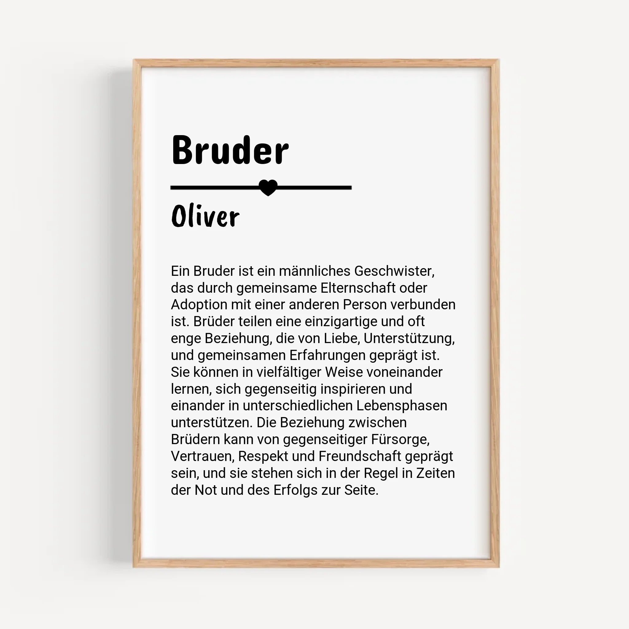 Bruder Definition Geschenk Poster personalisiert - Cantty