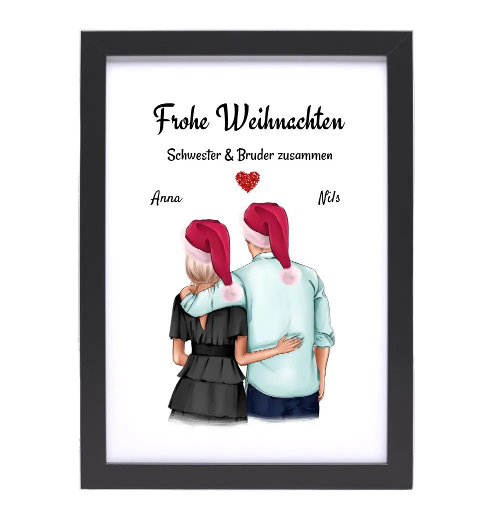 Bruder Schwester Poster Geschenk Weihnachten - Cantty