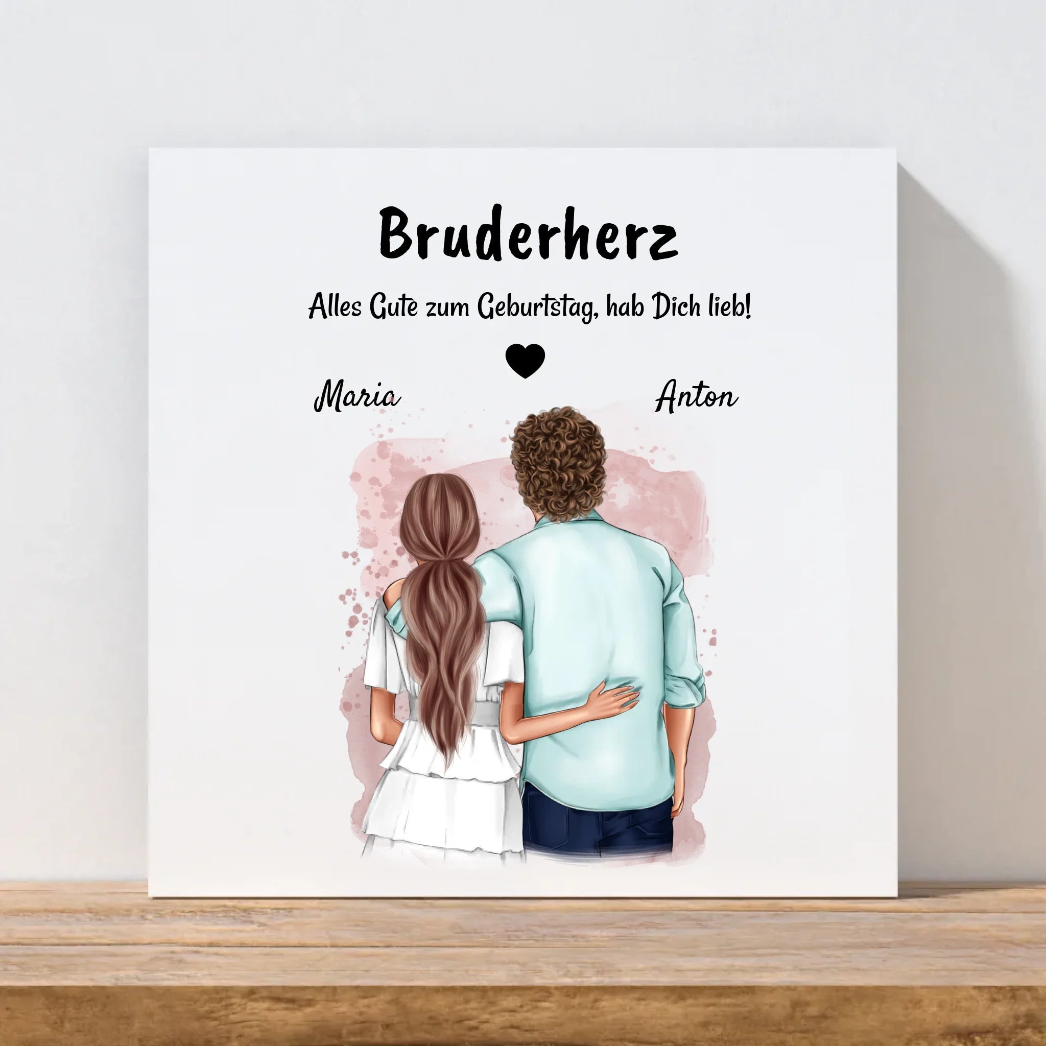 Bruderherz Geburtstag Geschenk Bruder Schwester Leinwandbild - Cantty