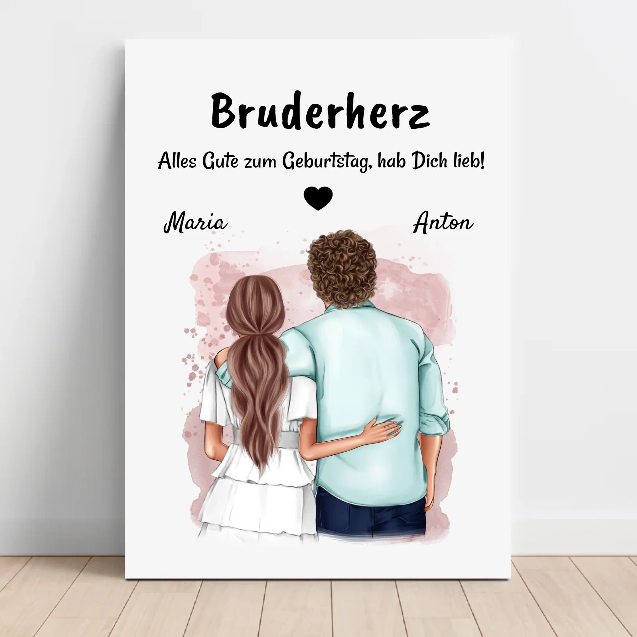 Bruderherz Geburtstag Geschenk Bruder Schwester Leinwandbild - Cantty