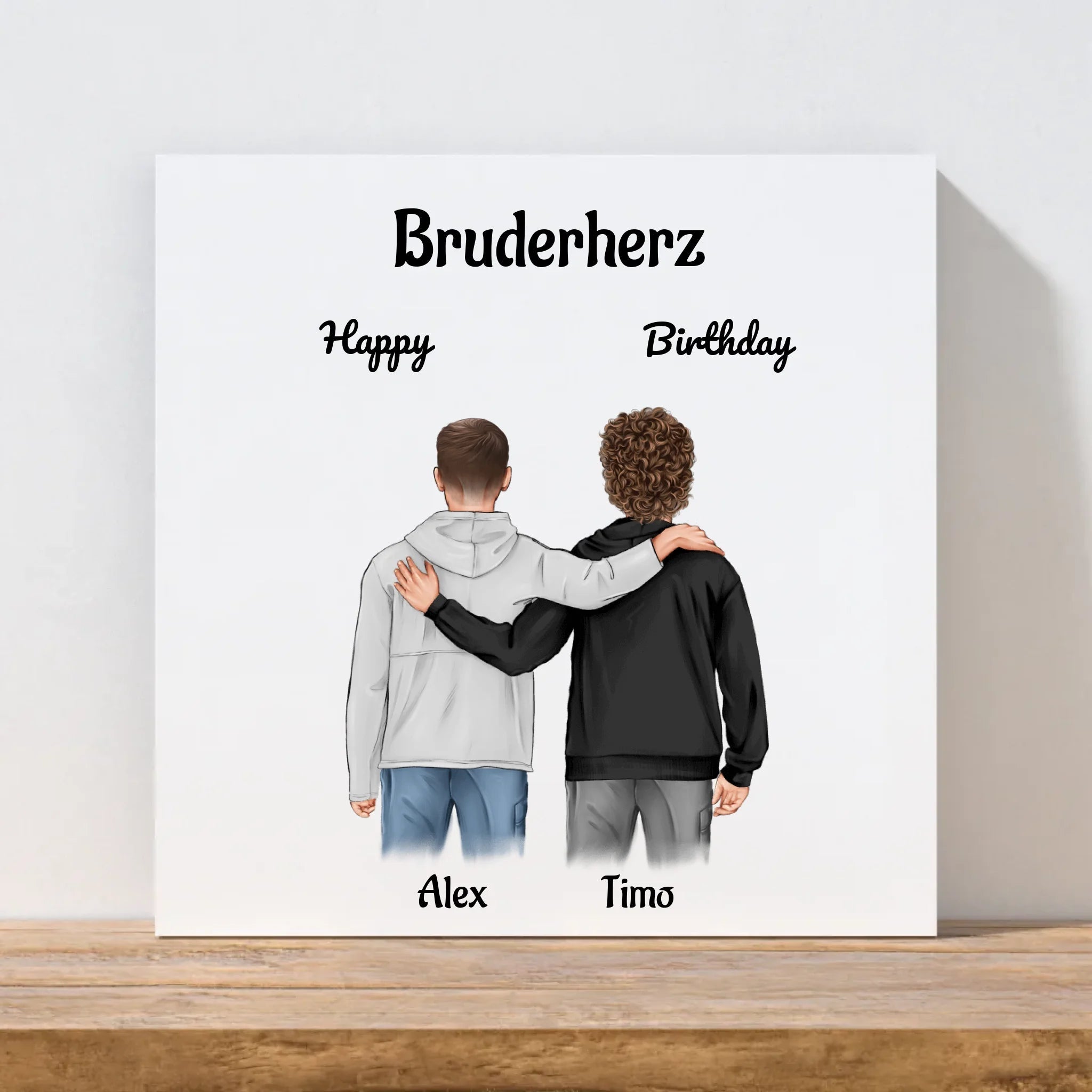 Bruderherz Geburtstag Geschenk Leinwandbild personalisiert - Cantty