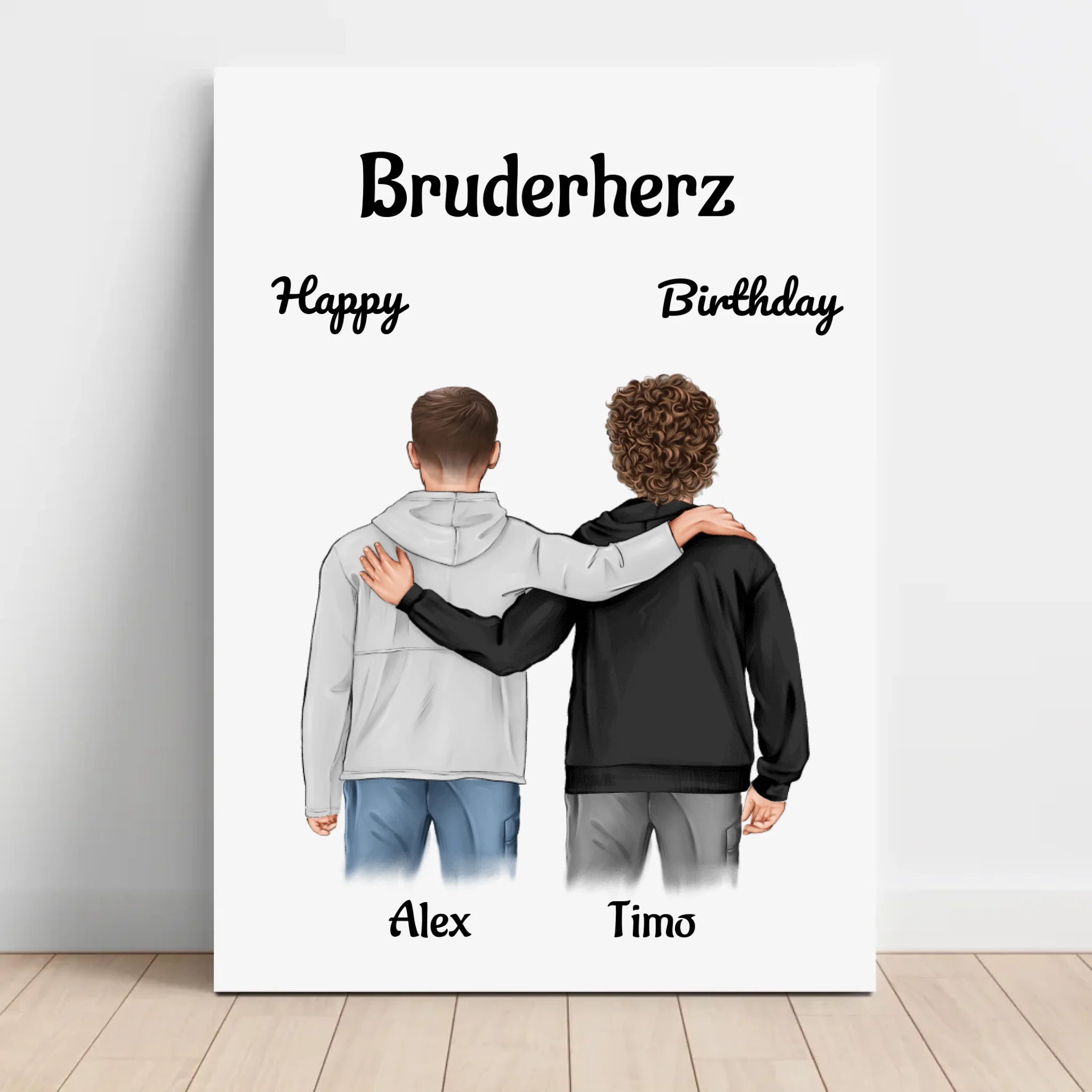 Bruderherz Geburtstag Geschenk Leinwandbild personalisiert - Cantty