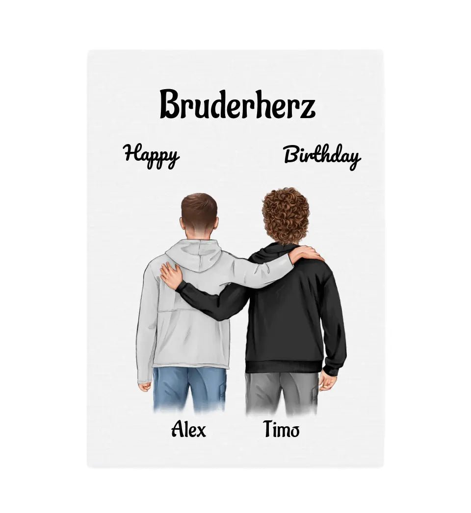 Bruderherz Geburtstag Geschenk Leinwandbild personalisiert - Cantty